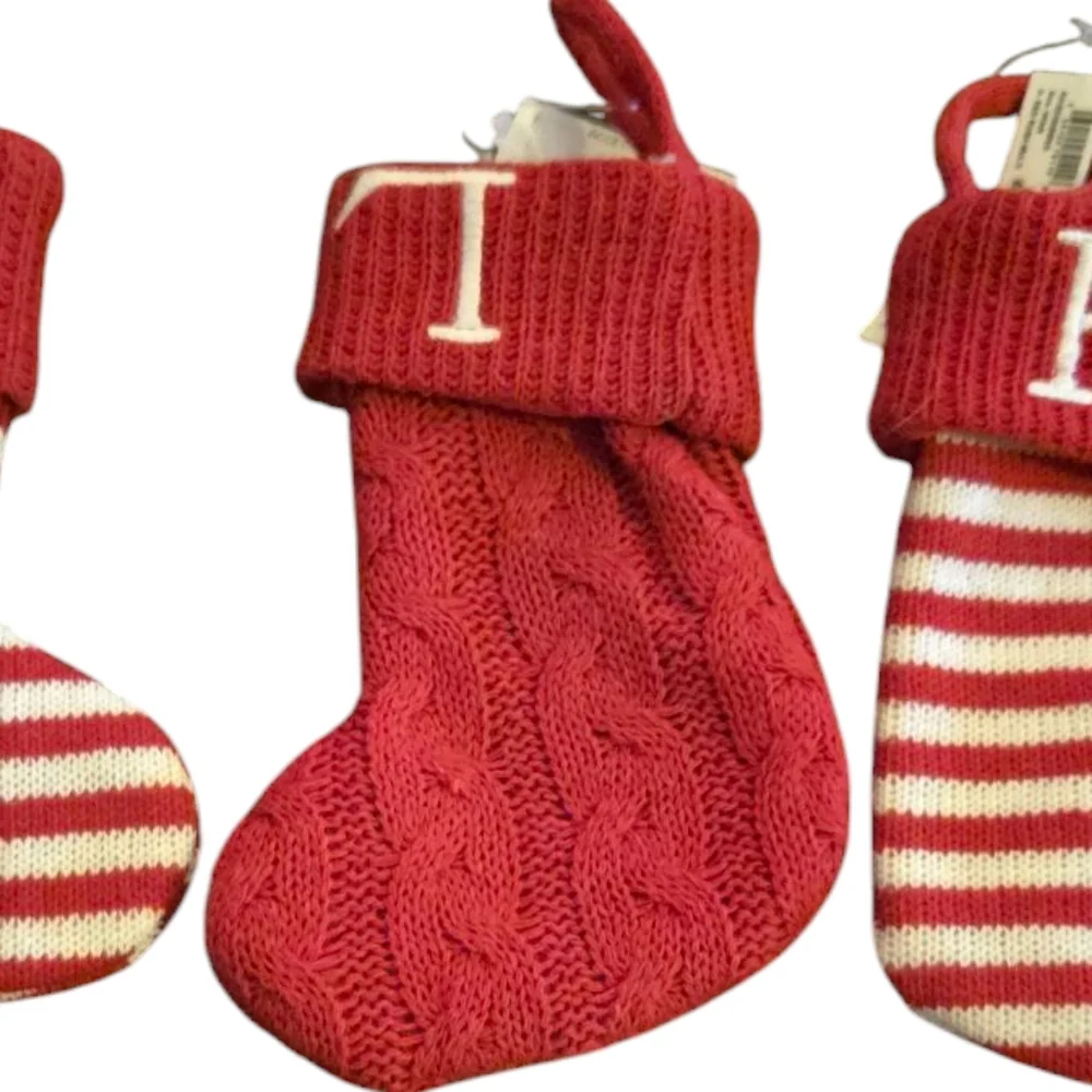 Nordstrom C T H‎ Initial Knit Mini Stockings Set of 3 NWT